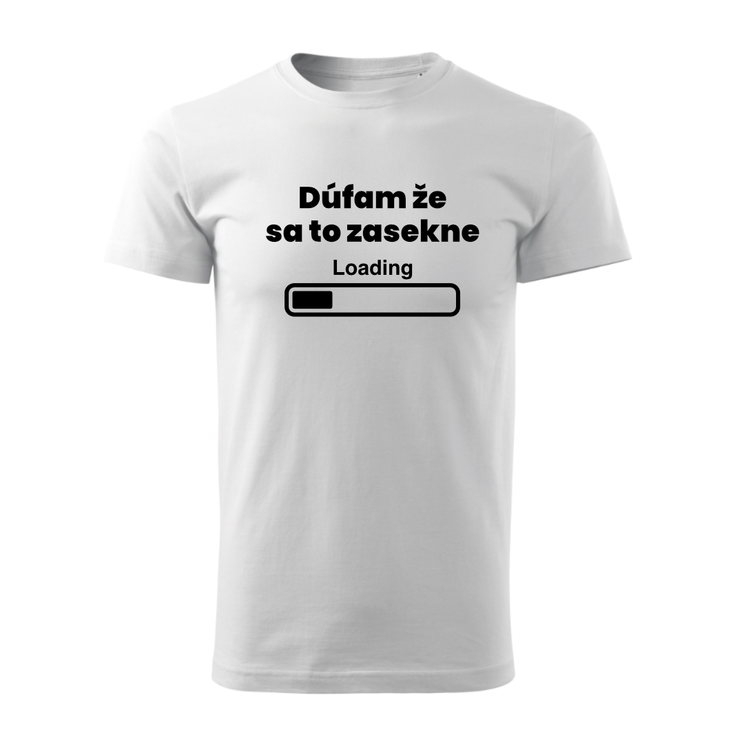 Narodeninové tričko Dúfam že sa to zasekne – Loading – narodeninový dizajn, produktová fotografia.